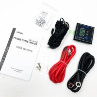 Reiner Sinus inverter 3000W DC 12V on AC 230V voltage converter Power inverter with LCD screen and remote control 2x 2.4a USB and 3x AC sockets for motorhome GIANDEL