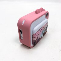 Childrens camera, digital camera print instant camera 1080p 2.4 inch screen video camera black and white photo camera with 32GB memory card, 3 rolls printing paper, 5 colors brush pencil gift for children, pink