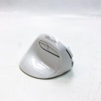 DELUX Vertikale Maus Drahtlose, ergonomische Maus mit BT 4.0 und 2.4G Wireless Dual Mode, eingebautem Akku, leisem Design, 6 Tasten und 4 DPI-Pegeln, optische PC-Maus RGB (Weiß, Linke Hand)