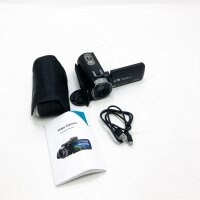 Lincom Videokamera 2.7K 42MP Camcorder 18X Digital Zoom Camcorder Full HD mit Drehbarem 3,0-Zoll-Bildschirm Videokamera für YouTube, Webcam, BLACK02, ohne Fernbedienung