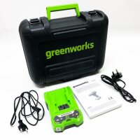 Greenworks Combo Kit mit Akkuschrauber 24V 35 N.m und...