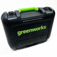 Greenworks Combo Kit mit Akkuschrauber 24V 35 N.m und Schlagschrauber 300N.m, bürstenlosem Motor, LED-Licht, Gürtelclip, 2 Bohrern, Zweifach-Ladegerät und Werkzeugtasche, ohne Akkus