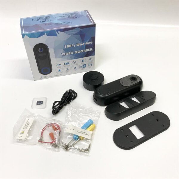 WiFi Video Doorbell with Camera, 2K Bell with Camera Wireless and Chime, 10000mAh Battery, Humanoid Detection, Instant Alarm, 2-Way Audio, 32G SD Card Included, Easy Installation, IP66