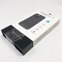 pitaka Hülle kompatibel mit iPhone 13 Pro (6.1 Zoll), Ultradünne und Leichte Schutzhülle aus 600D Aramidfaser, Kratzfeste und Haltbare Handyhülle für iPhone 13 Pro, Air Case Serie, Schwarz/Grau