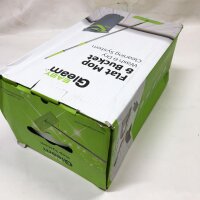 EasyGleam Wischmopp und Putzeimer Set - Flacher Bodenwischer mit Edelstahlgriff - Innovatives Zwei-Kammer Putzset für Nass- Trockennutzung - Zwei Wiederverwendbare Pads Enthalten - für Alle Bodentypen