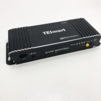 Tesmart 2 Port HDMI KVM Switch 4K Ultra HD with 3840x2160 60 Hz 4: 4: 4 pcs 5ft/1.5m KVM cable Supports USB 2.0 device generating up to max. 2 computer/server/DVR matt black, without OVP