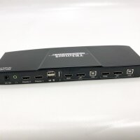 TESmart Dual Monitor 2x2 HDMI+DisplayPort KVM Switch 4K@60Hz 4:4:4 Ultra HD 2 PC 2 Monitor Switch mit zusätzlichem USB 2.0 Port&L/R Audioausgang einschließlich 2 Stück 1,5 m KVM-Kabel-Mattschwarz, ohne OVP