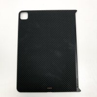 pitaka MagEZ Case 2 für iPad Pro 2021 12.9 Zoll, magnetische Hülle entwickelt für MagEZ Stand und Magic Keyboard, dünne Schutzhülle mit Aramid-Oberfläche und Carbon Optik, Schwarz/Grau(Köperbindung)