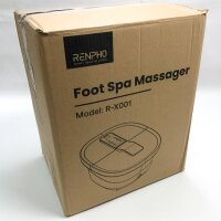 RENPHO Fussbad mit Massagefunktion mit Wärme, Luftblasen, Rotlicht und Auto-Aus-Timer für Fußstress Entlastung, Fußbad mit 6 motorgetriebenen Massage-Rollen, Universal-Räder, Leckage-Schutz-Schalter