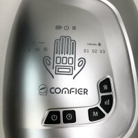 Comfier Kabelloses Handmassagegerät mit Wärme und Kompression, 3 Stufen Druckpunkt Handmassagegerät für Karpaltunnel, Elektrisches Finger Massagegerät für Handgelenk, silber
