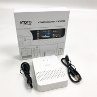 ATOTO Wireless CarPlay Adapter - Konvertieren Sie kabelgebundenes CarPlay in Wireless für werkseitige oder Aftermarket autoradio, kompatibel mit VW/Volvo/Ford/Audi/Mercedes, USB/Type-C Kabel, AD3WCP-A, weiß