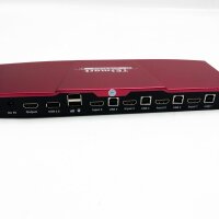 Tesmart 4-port-HDMI-KVM-Switch 4K-KVM switches 3840 x 2160 @ 30Hz | 4x1 KVM Switcher 4 PC 1 monitor, USB 2.0, IR remote control | Keyboard shortcut with 2x1.5 m long KVM cables - red