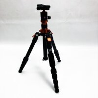 K&F Concept kompaktes, leichtes, tragbares Alu Kamera Stativ Reisestativ mit Einbeinstativ-Funktion 360° Kugelkopf Schnellwechselplatte für DSLR Kamera C225A0(altes: SA225M1)