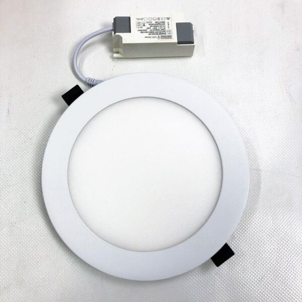 HAGEMANN 10 x LED panel ceiling light round 12 watt 1190lm IP20 - 155mm drill hole 230V recessed spotlight - LED recessed panel replaces 100 W halogen