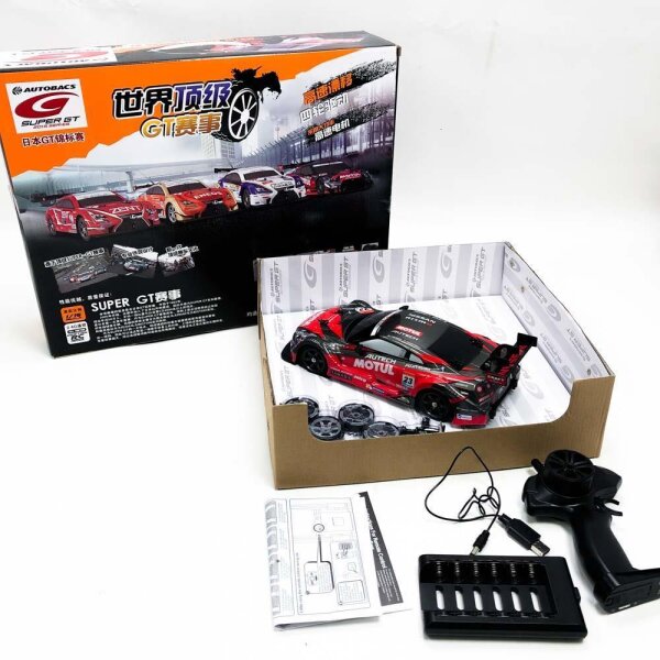 Makerfire Super GT RC Sport Renn-Driftauto 1/16 remote-controlled car for adults, childrens gifts, 4WD RTR vehicle with 6 battery and drifting- red