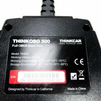 ThinkCAR OBD2 Diagnostic device for all vehicles, Thinkobd500 Beginner Level support the Auto Large Size & German, classically improved diagnostic device Auto with key combinations (500)