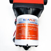 LIGHEU®, Seaflo DC 12V 11.3 l/min 3.8 bar, 4-chamber water pressure membrane pump, 42S pressure pump for navy, boats, yacht, caravan, garden.