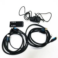 TESmart 2 Port HDMI KVM Switch 4K@60Hz 4:4:4 Ultra HD | 2x1 KVM Switcher 2 in 1 Out mit 2 Stck. 1,5 m KVM-Kabel Unterstützt USB 2.0-Geräte Steuerung von bis zu 2 Computern/Servern/DVR-Mystisch Silber