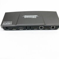 TESmart 2 Port HDMI KVM Switch 4K@60Hz 4:4:4 Ultra HD | 2x1 KVM Switcher 2 in 1 Out mit 2 Stck. 1,5 m KVM-Kabel Unterstützt USB 2.0-Geräte Steuerung von bis zu 2 Computern/Servern/DVR-Mystisch Silber