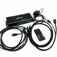 TESmart 2 Port HDMI KVM Switch 4K 3840x2160@60Hz 4:4:4 mit Tastatur und Maus Pass-Through 2 Stück 1,5m KVM Kabeln unterstützt USB 2.0 Geräte Steuerung von bis zu 2 Computern/Servern/DVRs-schwarz, ohne OVP