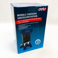 Mobile Caravan Verteilerstation CET mit 4 schutzkontaktsteckdosen und 2 cee steckdosen