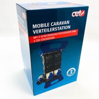 Mobile Caravan Verteilerstation CET mit 4 schutzkontaktsteckdosen und 2 cee steckdosen