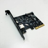 Yottamaster 20Gbps PCI-E Erweiterungs Karte mit USB3.1 Gen2x2 Port, PCIe zu TipoC Erweiterungskarte für Gastgeber mit PCI-E Steckplatz, Unterstützt Windows/Linux