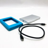 Yottamaster USB C SATA hard disk housing with case. Without OVP with scratch