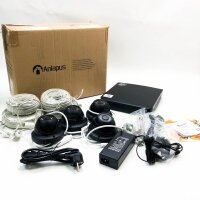 Anlapus 5MP PoE video monitoring set 8CH 5MP H.265+ NVR with 1TB hard drive and 4x 5MP IP Dome camera system for house monitoring, metal housing