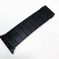 pitaka Carbon Armband kompatibel mit Apple Watch Series 7/6/SE/5/4/3/2/1 38mm/40mm/41mm, 100% aus Kohlefaser einstellbar Uhrenarmband, minimalistisch Ersatzarmband mit magnetisch Verschluss - Modern