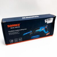 Sorako saber saw, 18V battery saber saw with 4.0 AH batteries, variable speed of 0-3000 SPM, lifting length 20mm, 2 saw blades, quick charging device, quick-release feed, cutting for wood and metal