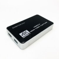 DIGITNOW! 4K 60Hz HDMI Video Capture Card, USB 3.0 mit Mikrofon und Kopfhörer HDMI Loop-Out, Aufnahmeauflösung bis zu 4K im hochwertigsten NV12-Format,für Live-Übertragung, DSLR, Camcorder, Action Cam ohne HDMI Kabel