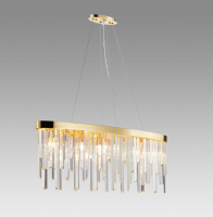 Pendant lamp hanging light Starnberg 90cm with sparkling crystal bars gold