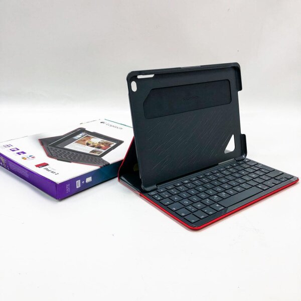 Logitech Azerty canvas keyboard cover for iPad Air 2 carbon red