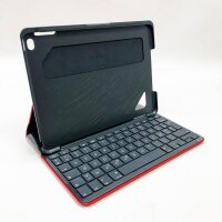 Logitech AZERTY Leinwand-Tastaturhülle für iPad Air 2 Carbon Rot