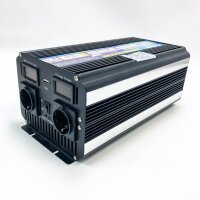 Yinleader Spannungswandler 3000W/6000W 12V 230V modifizierter Sinus Wechselrichter Power Inverter mit 2 Steckdose 1 USB und LED-Display, für Auto, Boot, Camping (drahtlose Fernbedienung)