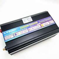 Yinleader Spannungswandler 3000W/6000W 12V 230V modifizierter Sinus Wechselrichter Power Inverter mit 2 Steckdose 1 USB und LED-Display, für Auto, Boot, Camping (drahtlose Fernbedienung) ohne Stecker und Klammern