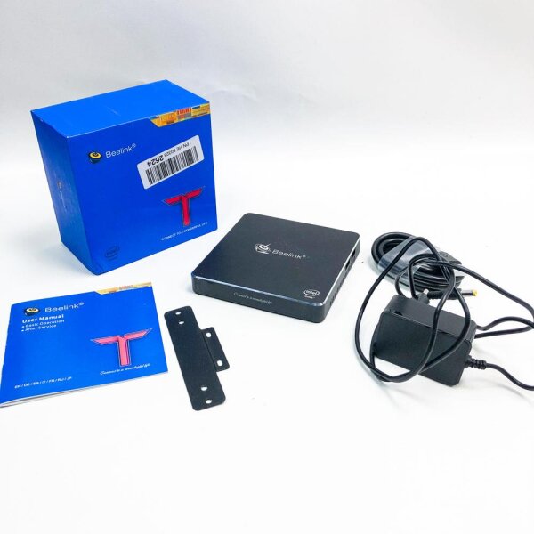 Mini-Computer, Beelink T34, lüfterloser Mini-PC-Desktop, 8 GB DDR3/128 GB SSD, ultradünner Windows 10 Intel Celeron J3455-Prozessor (bis zu 2,3 GHz), Dual-HDMI, 2,4 G + 5,8 G Dual-WLAN, Gigabit-Ethernet, BT 4.0 ohne HDMI Kabel