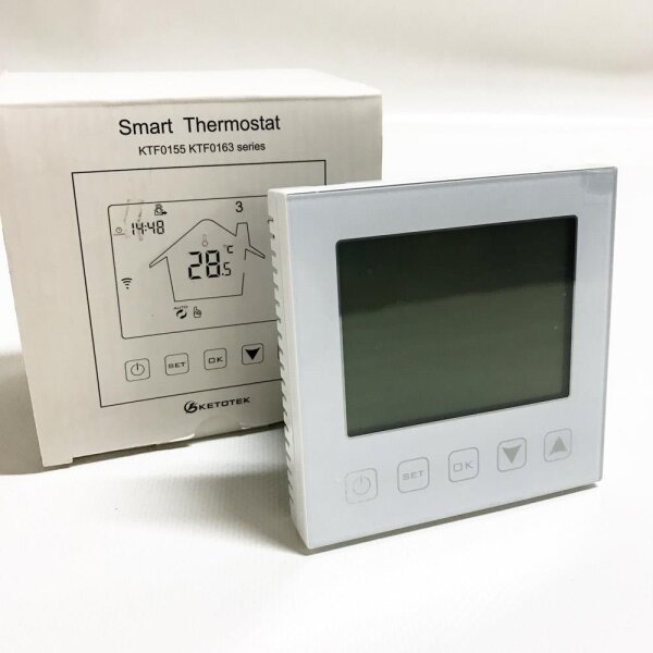 KetoTek underfloor heating thermostat WiFi for hot water 3a, Alexa Echo/Google Home/Tuya Smart Life App Compatible, Intelligent Thermostat Water Floor heating room thermostat