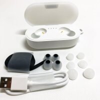 TOZO T10 Bluetooth-Kopfhörer IPX8 Wasserdicht Bluetooth 5.3 In Ear Kabellos mit Ladekoffer und Mikrofon, Premium-Sound mit tiefen Bässen für Laufen und Sport Weiß