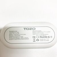 TOZO T10 Bluetooth-Kopfhörer IPX8 Wasserdicht Bluetooth 5.3 In Ear Kabellos mit Ladekoffer und Mikrofon, Premium-Sound mit tiefen Bässen für Laufen und Sport Weiß