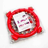 Smart Hula Hoop for adults and children, fitness hoop with adjustable size 360 ​​° massage with 24 segments for weight reduction, suitable for beginners smart hoop hoop slimming devices, red