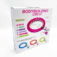 Smart Hula Hoop für Erwachsene und Kinder, Fitness Hoop mit verstellbarer Größe 360° Massage mit 24 Segmenten zur Gewichtsreduktion, geeignet für Anfänger Smart Hoola Hoop Schlankheitsgeräte, Rot