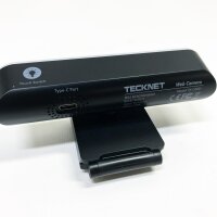 Tecknet 1080p webcam with microphone for desktop, streaming webcam with 3-stage brightness, adjustable ring light, USB PC computer camera