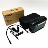 Viwaa portable car air compressor, max 150 PSI / 6600 mah car tire filler, with dual power (DC 12 V and battery), with digital LCD display and LED flashlight, for cars, bicycles, motorcycles, balls