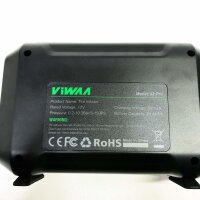 VIWAA Tragbarer Auto-Luftkompressor, MAX 150 PSI / 6600 mAh Autoreifenfüller, mit Dual Power (DC 12 V und Batterie), mit digitalem LCD-Display und LED-Taschenlampe, für Autos, Fahrräder, Motorräder, Bälle