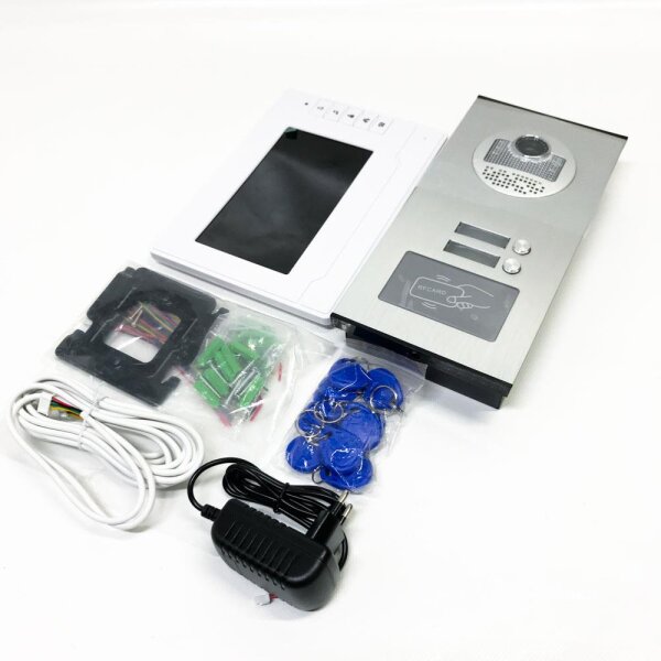 KDL Heimat 7 "RFID Video doorbell intercom door intercom 1 monitor with 1 IR camera Night vision 800x480 High resolution