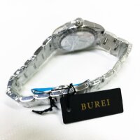 Burei fashion womens watches 36mm analog quartz with stainless steel bracelet for women business waterproof wristwatch