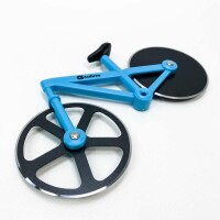 Asdirne Pizza Cutter Bicycle Pizza Cutter Wheel Non-Stick Coating Stainless Steel Super Sharp Blades Novelty Gift 19cm Blue