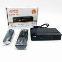 DCOLOR Decoder DVB-T2/C H.265 HEVC 10Bit Digital Terrestre HDMI SCART HD 1080p for all free TV channels supports Multimedia PVR USB WiFi [2in1 universal remote control]